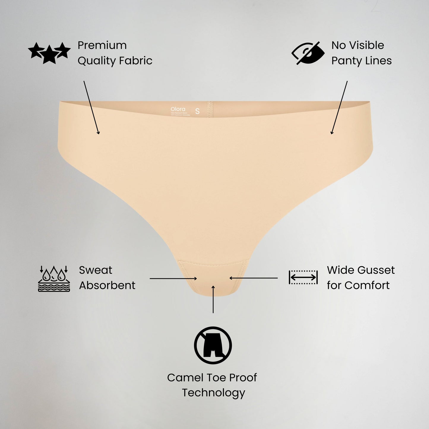 Invisible Camel Toe Thong Mid Rise